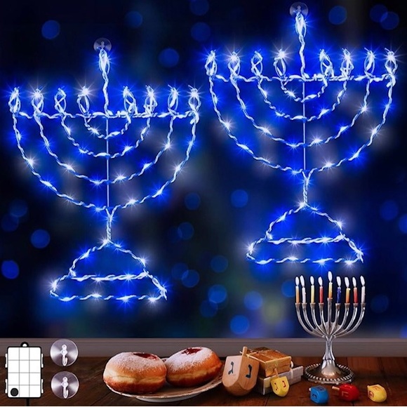 2 Pack Hanukkah Window Lights Decor new